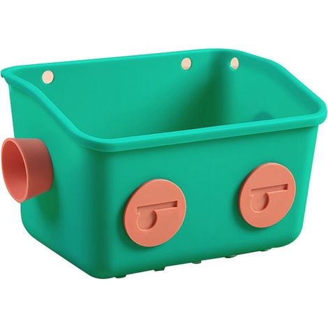 Panier De Rangement Pour Jouets De Bain - Support Mural Sans Perçage En PP - Avec Crochets Et Trous D'Évacuation - Pour Salle De Bain Cuisine Chambre - 2 Pièces (1/5)