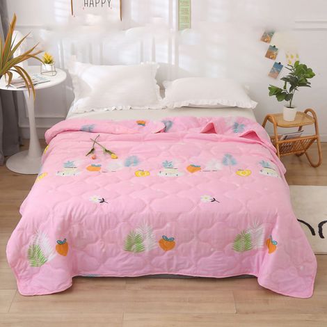 Plaid matelassé à pois, lavable en machine, léger, portable et doux comme une peluche, idéal pour l'été et la forêt (180 x 200 cm), avec boîte cadeau. (1/5)