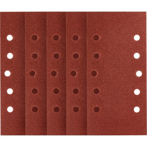 Klett-Schleifpapier 115 x 230 mm, Körnung P100, 5 Stück, mit 10 Löchern (1/5)
