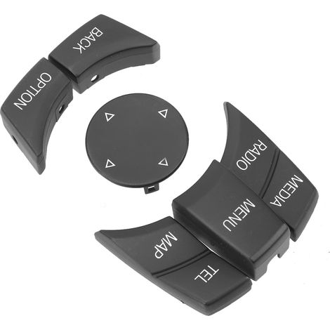 Kit de boutons multimédias pour console centrale des châssis BMW E84, E70, E71, E72, E81, E82 E, cache-clé de commande multimédia, noir mat. (1/5)