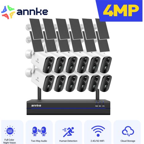 ANNKE 4MP Wireless Security Camera with PIR Motion Sensor Human Detection Color Night Vision Camera Weatherproof 12PCS (1/5)