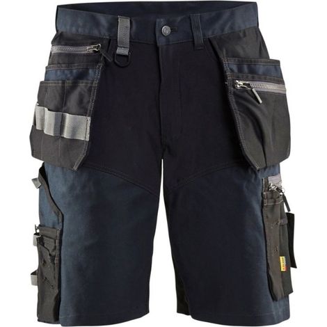 Blaklader – Short de travail stretch 1598 – Tissu canvas 340 g/m² – Parties stretch pour liberté de mouvement – Poches renforcées et réfléchissantes