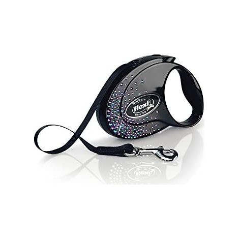Flexi Splash Mystic guinzaglio nero con elementi Swarovski (1/5)