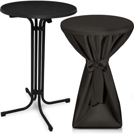 Outdoor Stehtisch Bellini, klappbar, Ø60cm, Schwarz, mit Husse