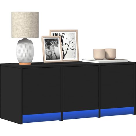 TV-Schrank LED Schwarz 97x34x40 cm Holzwerkstoff (1/5)