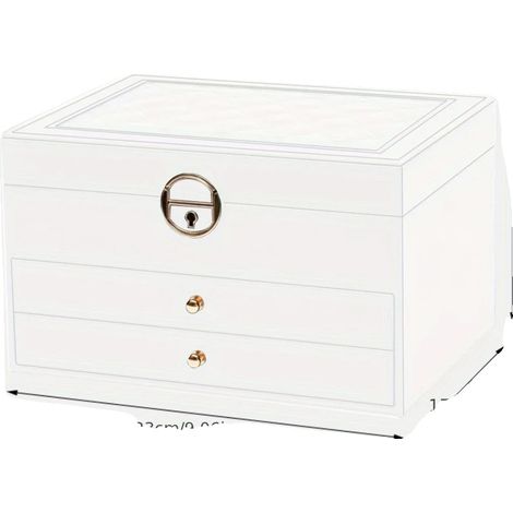 Schmuckaufbewahrungsbox, Elegante runde Form, Langlebige Materialien, WEISS (1/2)
