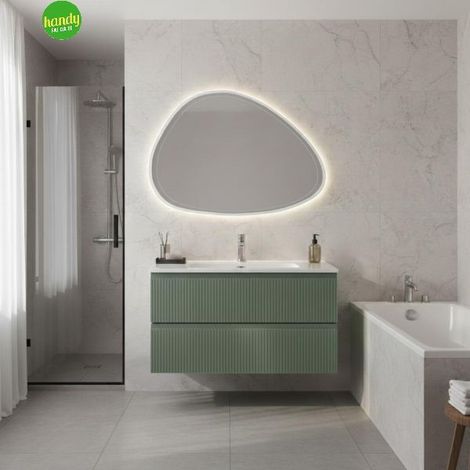 Composizione bagno sospesa Line 80 cm salvia opaco