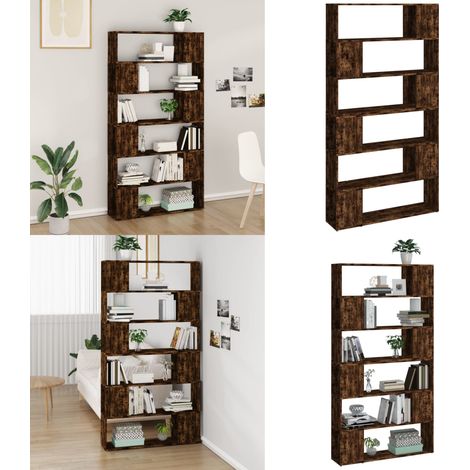 Bibliothèque/Séparateur de pièce chêne fumé 100x24x188 cm - Bibliothèque Murale - Bibliothèque Moderne - Meuble Rangement - Séparateur De Pièce - Étagère Bois - Home & Living (1/5)