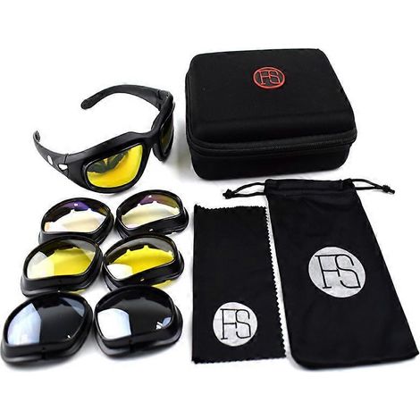 Lunettes polarisées C5 pour militaires, lunettes de vision nocturne tactiques pare-balles, accessoires de sécurité pour motos ( ) (1/3)