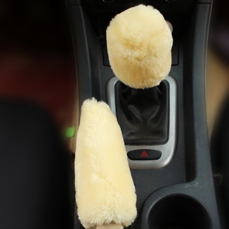 Ensemble de housses de frein à main en peluche pour voiture, manchons et engrenages de frein à main pour voiture (1/5)