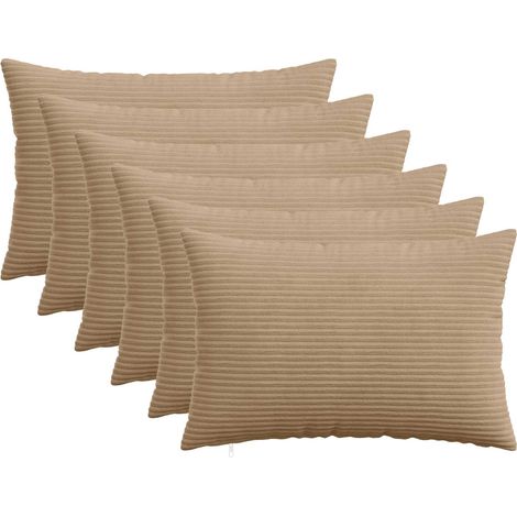 vidaXL Federa 6 pcs HEERLEN Marrone 50 x 75 cm corduroy (1/5)