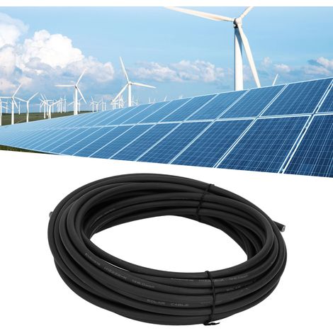 Câble photovoltaïque solaire de 6 mm², fil de cuivre étamé, noir, 20 m (1/5)