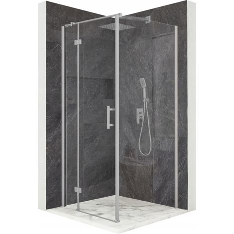 Cabine de douche - 85 x 85 x 195 cm - Verre de sécurité trempé 6 mm - Chrome - Portes pliantes (1/5)