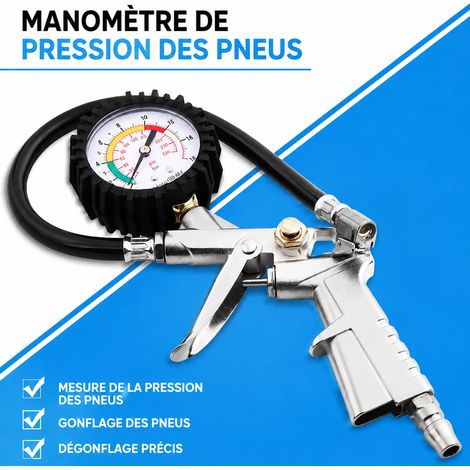 Pistolet de gonflage et manomètre de pression des pneus à aiguille standard pour voiture réf 8745 1 kg – Livraison gratuite