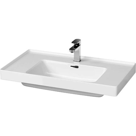 Cersanit Crea - Lavabo 81x46 cm, con rebosadero, orificio para grifo, blanco K114-017