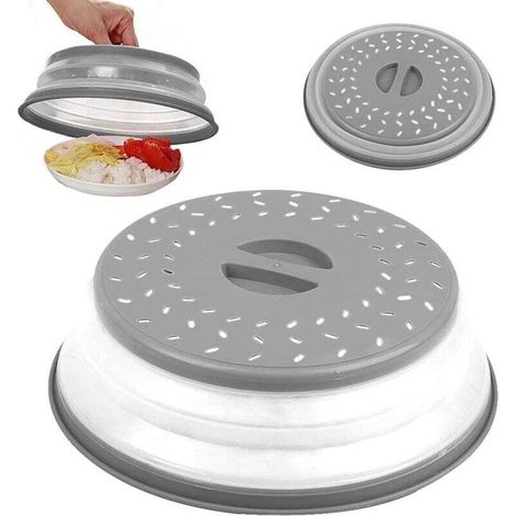 Vtizikl Micro Onde - Cloche Micro Onde sans BPA, Anti Vapeur et Fonction Passoire - Gris
