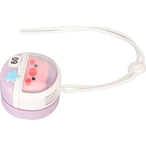 Ventilateur de cou mignon à suspendre, 3 vitesses réglables, sans pales, silencieux, mini ventilateur portable USB avec cordon pour la maison, le bureau et les voyages, motif cochon (6,7 x 6,5 cm / 2, (1/5)
