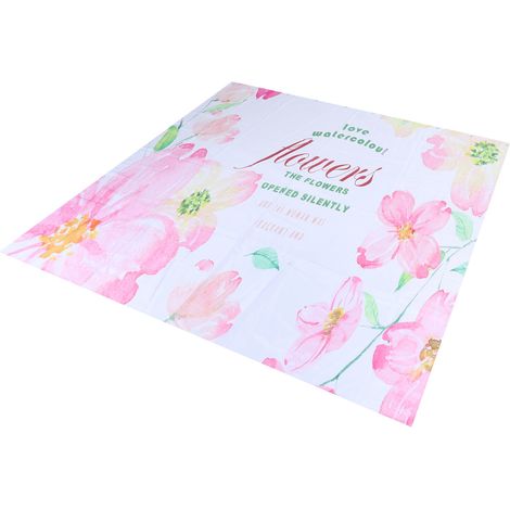 Rideau de douche fleuri d'inspiration estivale avec crochets assortis, design moderne pour la décoration de votre salle de bain, 180 x 200 cm (1/5)