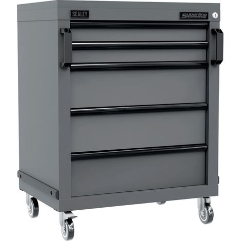 Sealey APMS34BE Superline PRO Black Edition Modular Mobile Cabinet 5 Drawer 650mm