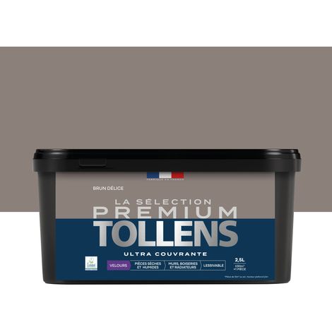 Tollens - Peinture intérieure couleurs - La Sélection Premium Velours - Ultra Couvrante - Brun Délice 2,5 L - 30m²