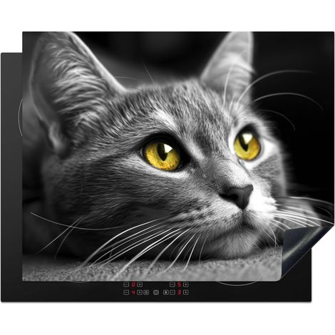 Induction Hob Protector Cat - Gray - Animals - Cat 65x52 cm