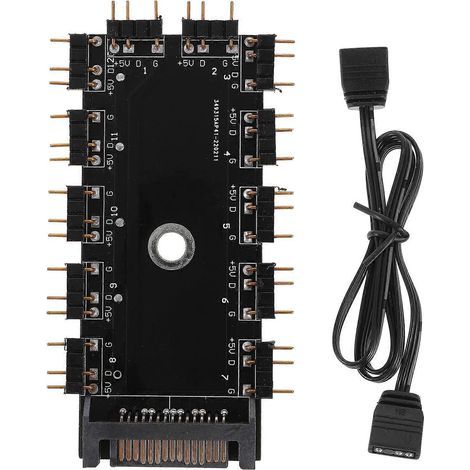 ensemble de hub ARGB professionnel multi-usage pour ventilateurs PC, contrôleur RGB, accessoire RGB-8.20X4.20X0.80CM (1/4)