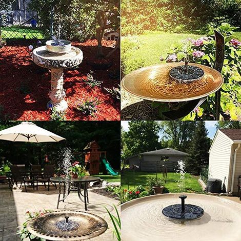 Fontaine miniature flottante de jardin à mercure alimentée à l'énergie solaire 7V (1/5)