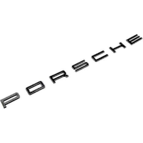Emblème/Monogramme arrière « Porsche » noir brillant (avec adhésif) pour véhicules Porsche (911 Carrera, Cayenne, Turbo, GT3)