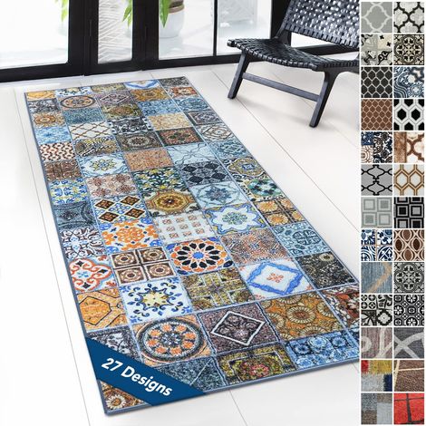 Tapis Ornement Vintage Oriental pour la Cuisine, Le Couloir et Le Salon 80 x 500 cm, Bonita