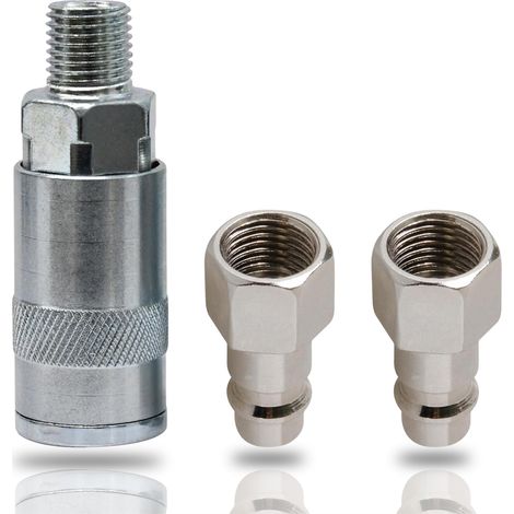 Dapetz Â® Euro Male to PCL Female Air Fitting Convertor Adapter Airline Hose Quick Release Converts Vertex and PCL Male to Euro (1/5)