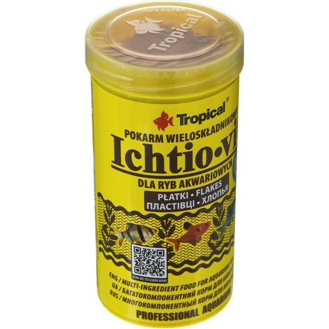 Tropical Ichtio-vit Flakes - mangime di base in scaglie, ricco di ingredienti - Formato: 250 ml (1/4)
