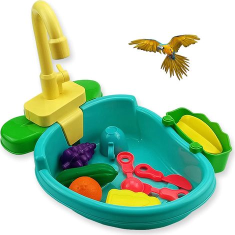Bain automatique pour perroquets et oiseaux, avec robinet intégré, accessoire d'hygiène pour le bain et l'entretien quotidien de la cage.-AquaForge (1/5)