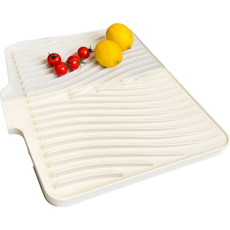 Tapis Egouttoir Vaisselle, Silicone Egoutoire Vaisselle Cuisine Pliable Crème 40x33x1.5cm (1/5)