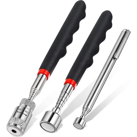 Set aus 3 teleskopierbaren Magnethebern, bestehend aus einem 3,6 kg schweren Magneten mit LED-Licht und einem Magnetstab. (1/4)
