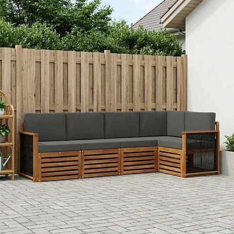 vidaXL Ecksofa Set mit Kissen 4 pcs Natur und Anthrazit (1/5)