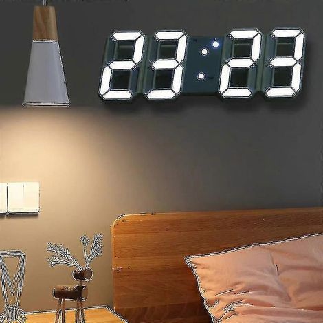 Horloge murale numérique 3D à LED, grande taille (1/3)