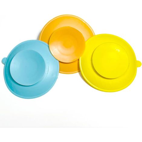 Lot de 3 ventouses en silicone pour vaisselle, autocollant portable à ventouse double face pour assiette, bol, bol