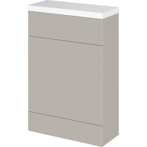 Alrewas Contemporary Floor Standing Compact WC Unit with Worktop, Pebble Grey, 600mm