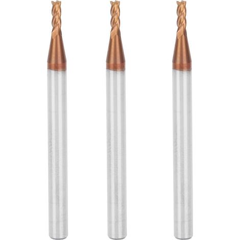 3-teiliges CNC-Schaftfräser-Set aus Hartmetall, Wolframstahl, Metallbearbeitungszubehör, 2 x 50 x 4T