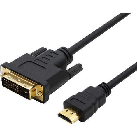 Câble HDMI vers DVI plaqué or, compatible avec ordinateurs, ordinateurs de bureau, ordinateurs portables, PC, moniteurs, projecteurs, téléviseurs HD, Raspberry Pi, Roku, Xbox et plus encore. (1/5)