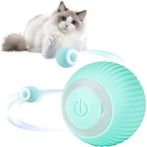 Balle électrique pour chat Boule à rotation automatique à 360° - Jouet interactif Jouet pour chat rechargeable par USB - bleu JOUET (1/4)