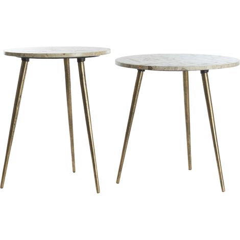 Light & Living Beistelltisch-Set ZECA taupe Marmor und