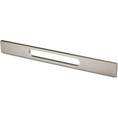 tirador de aluminio keizo. para mueble. placa rectangular alargada. vaciado central longitudinal. 192 mm distancia 768 (1/4)