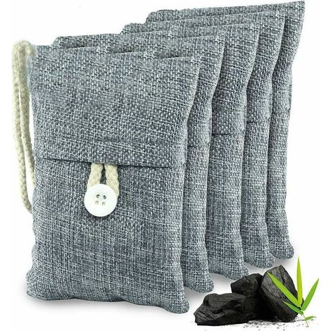 Sac Déshumidificateur Naturel, Purificateur d'Air Anti-Moisissure, Désodorisant pour Linge de Garde, Absorbeur d'Humidité à Charbon Actif pour Voiture, Chaussures, Tiroirs, Absorbeur d'Odeurs (1/5)
