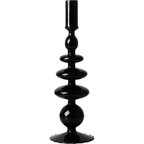 Support À Bougie En Verre - Design Artistique Goblet Avec Base - Décor De Table Vintage Pour Mariage Fête Maison Café - 1 Pièce (1/5)