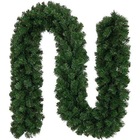 SJLERST Guirlande Sapin Noel Artificiel, couronnes de décoration de Noël décorations de Vacances intérieures et extérieures, Jardins, cheminées, escaliers