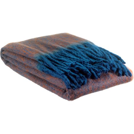 VIVARAISE - Plaid bicolore recyclé Isabel en polyester marron - 130 x 160 cm (1/5)