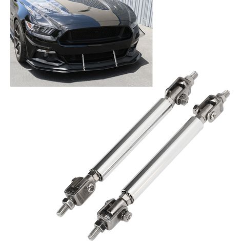 Auto-Modifikationsset (2-teilig): 7,5 cm silberne universelle Frontlippenstützstange, verstellbare Teleskop-Hebestange. (1/5)