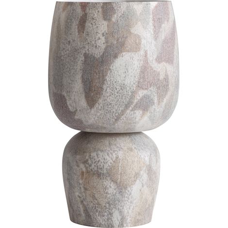 Vase en verre brun contemporain - brun nuancé (1/2)