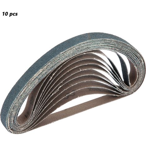 Ortviai Bande abrasive pour ponceuse à doigt 330 x 10 mm, zircone alumine bleue 60, lot de 10 (1/5)